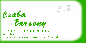 csaba barsony business card